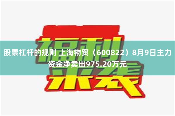 股票杠杆的规则 上海物贸（600822）8月9日主力资金净卖出975.20万元