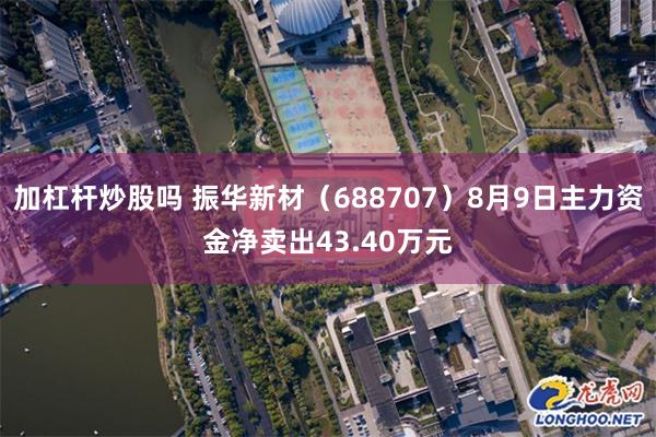 加杠杆炒股吗 振华新材（688707）8月9日主力资金净卖出43.40万元