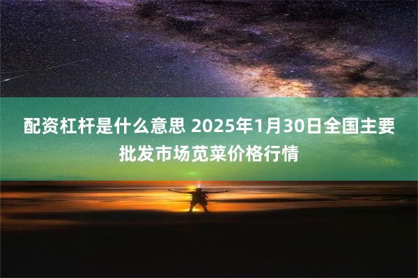 配资杠杆是什么意思 2025年1月30日全国主要批发市场苋菜价格行情