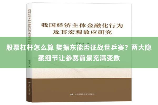 股票杠杆怎么算 樊振东能否征战世乒赛？两大隐藏细节让参赛前景充满变数